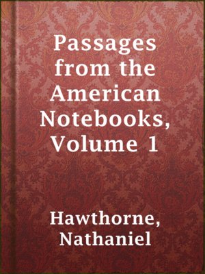 cover image of Passages from the American Notebooks, Volume 1